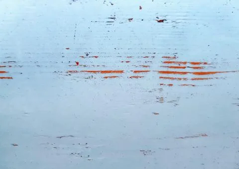 Full Frame Background of Scraped Cyan Painted Wooden Board Foto stock