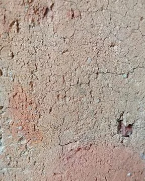 Full Frame Background Texture of Cracked Clay and Clay Brick Surface Stock Photos