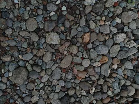 Full Frame Background Texture of Natural River Stones and Pebbles Stock Photos
