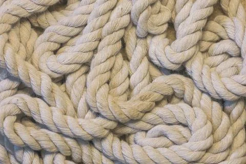 Full frame background texture of twisted rope Stockfoto's