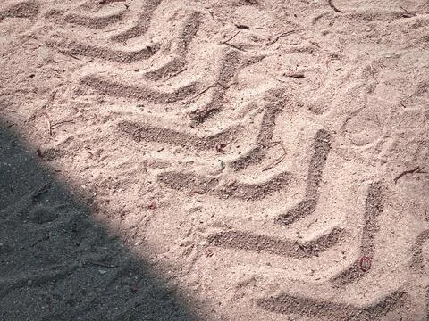 Full Frame Background of Tractor Tire Imprint in the Sand Stock Photos