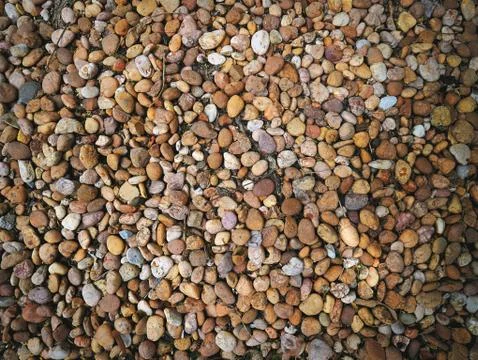 Full Frame Background of Various Sizes Pebbles Stock Photos