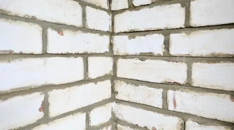 Full frame background of white bricks pointed with dark cement Stock Photos