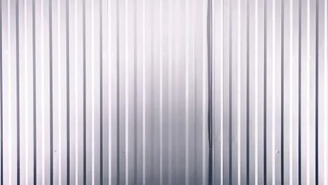Full Frame Background of White Corrugated Metal Wall Stock Photos