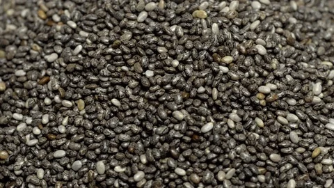 Full-frame of Chia seeds in rotation. Studio shot. Stock Footage 123504633