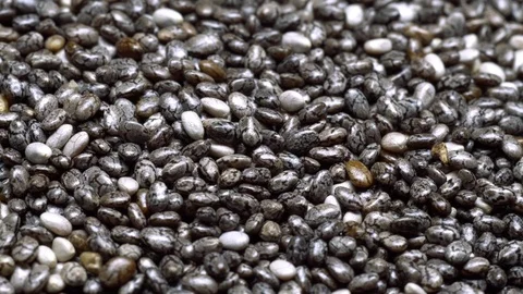 Full-frame of Chia seeds in rotation. Studio shot. 動画素材 123504889
