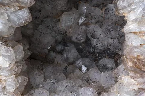 Full frame close up of crystal cave, crystal geode Stock Photos