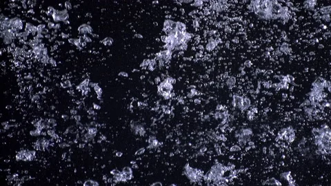 Full Frame Close shot of Rising Boiling Gas Air Bubbles Black Water Backgroun Stock Footage 234931750