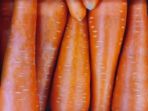 Full Frame Close-Up Texture Background of Fresh Orange Carrots Stock Photos