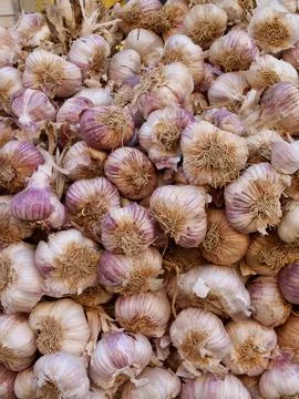 A FULL FRAME OF GARLIC Foto stock