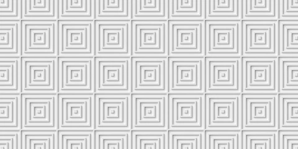Full frame grid of white concentric box frames polygons pattern background .. Stockillustratie