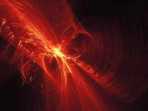 Full Frame Illustrated Background of Red Yellow Fire Sparks on Black Stock Illustration