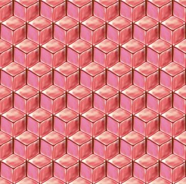 Full Frame Illustrated Background of Red Cascaded Cubes Illustrazione stock