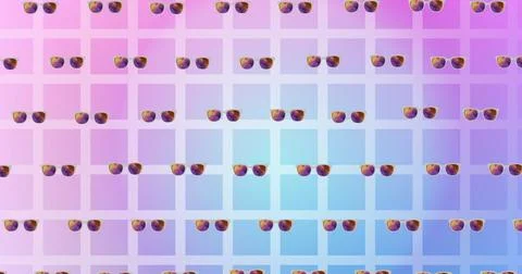 Full frame illustration of sunglasses over checked pattern background Stock Illustration