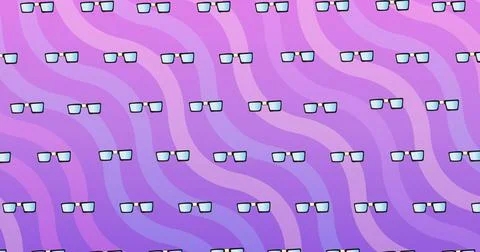 Full frame illustration of sunglasses over wavy pattern background Stock Illustration