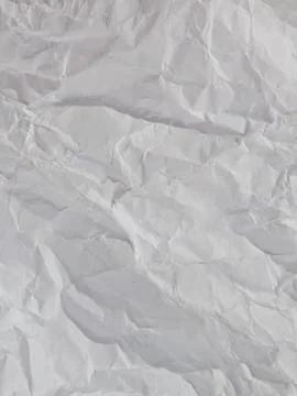 Full frame macro texture of crumpled white paper background Stock Photos