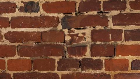 Full frame of old red brick wall. Background of urban old brick wall pattern  Stock Photos