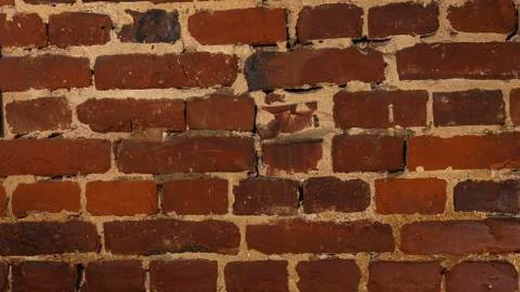 Full frame of old red brick wall. Background of urban old brick wall pattern  Foto stock