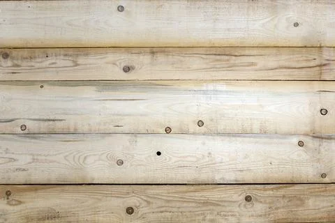 Full-frame overhead view of light brown horizontal wooden boards showing de.. Stock Photos