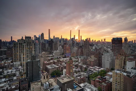 Full Frame Panning Manhattan Cityscape (Second of Four) Stock Footage 255538047