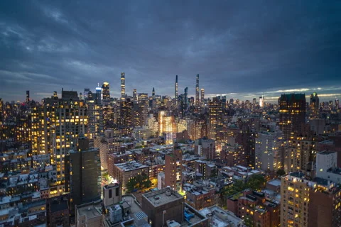 Full Frame Panning Manhattan Cityscape (Third of Four) Stock Footage 255538215