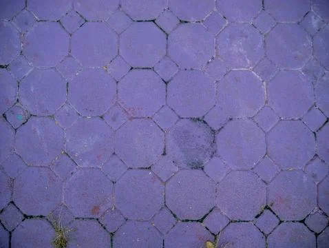 Full frame pattern and texture of interlocking hexagonal concrete pavers pa.. Stock Photos
