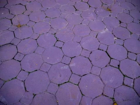Full frame pattern and texture of interlocking hexagonal concrete pavers pa.. Stock Photos