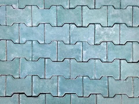 Full Frame Pattern Background of Green Tiled Bricks Floor 스톡 사진