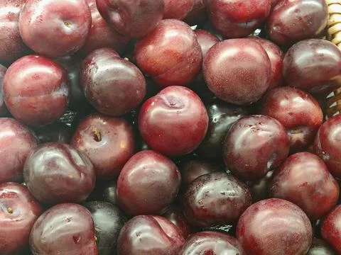 Full Frame Pattern of Fresh Ripe Red Cherries Stock Photos