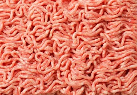 Full frame of raw minced meat Stock Photos