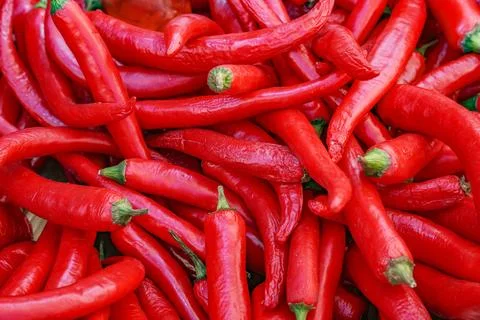 Full frame of red peppers background Stock Photos