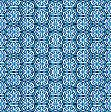 Full Frame Seamless Illustrated Abstract Blue Cells Background Stock Illustration