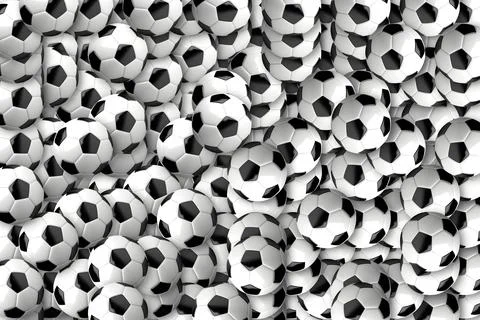 Full Frame Seamless Texture Background of Classic Soccer Balls Stock-Illustration
