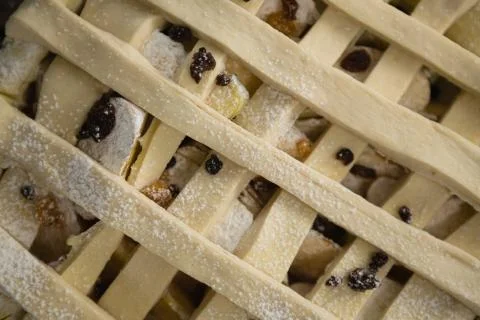 Full frame shot of apple pie in baking pan Stock Photos