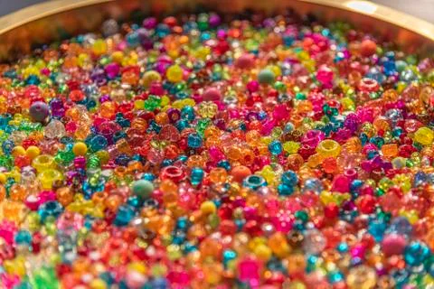 Full Frame Shot Of Colored Beads Stock Photos