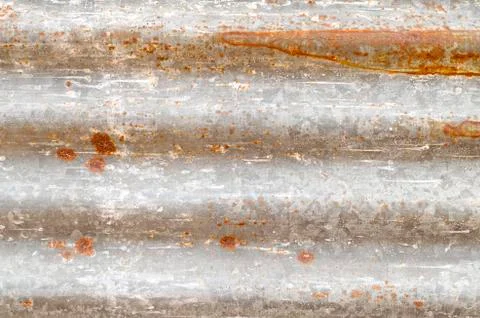 Full frame shot of galvanized sheet. Starting to rust. Foto stock