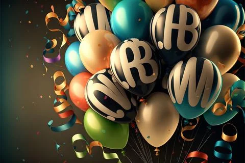 Full Frame Shot Of Multi Colored Balloons Stock Illustration