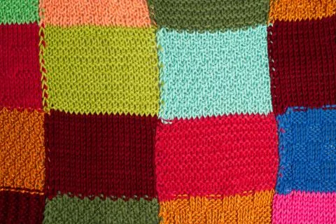 Full Frame Shot Of Multi Colored Patterned Woolen Textile Stock Photos