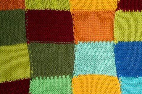 Full Frame Shot Of Multi Colored Patterned Woolen Textile Stock Photos
