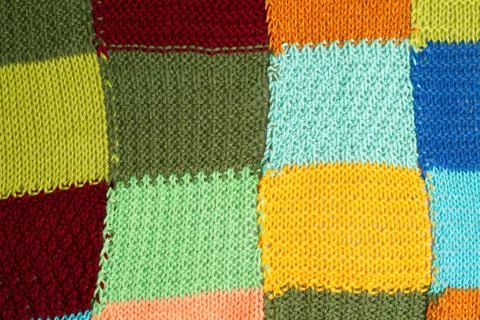 Full Frame Shot Of Multi Colored Patterned Woolen Textile Foto stock