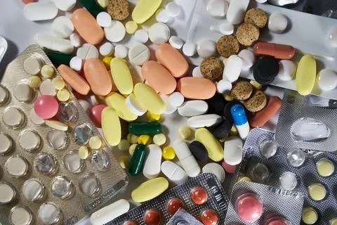 Full Frame Shot Of Multi Colored Pills Stock Photos