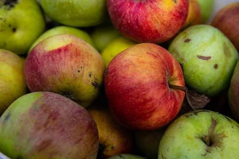 Full frame shot of red apples. Fresh red apples from the market. Stock Photos