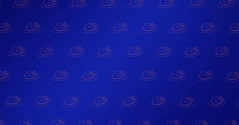 Full frame shot of turkey pattern on blue background with copy space Stock Illustration