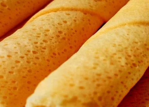 Full Frame Sweet Egg Roll Snack Background Texture Foto stock