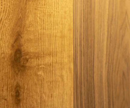 Full frame texture background of polished bi color wooden panel board. Back.. Stock Photos