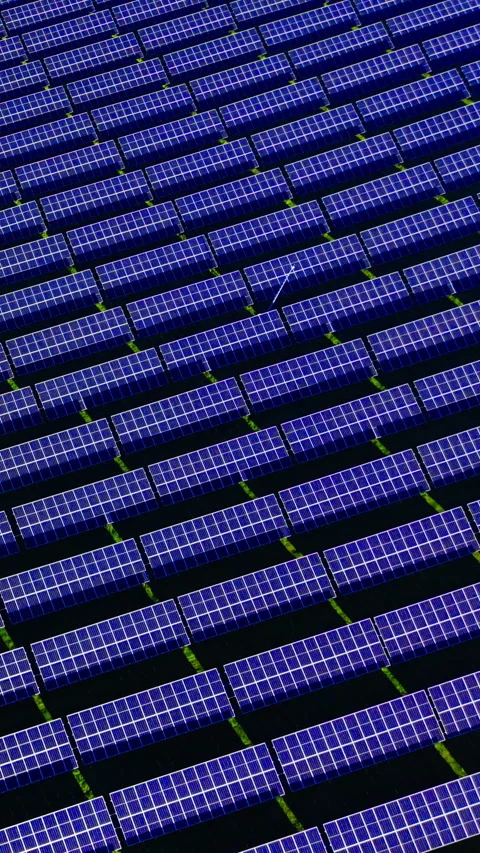 Full frame texture of blue solar panel modules Vertical video. Stock Footage 332347003