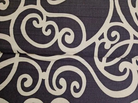 Full-frame texture of fabric with classic scroll pattern Foto stock