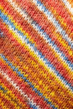 Full frame of the texture of knitted fabric made of wool thread. Stock Photos