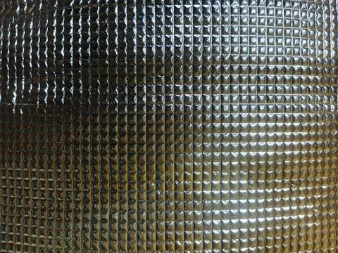 Full-frame texture of shiny silver aluminum insulation Stock Photos