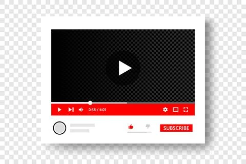 Full frame video player elements for channel wireframe. Video player with Stock Illustration
